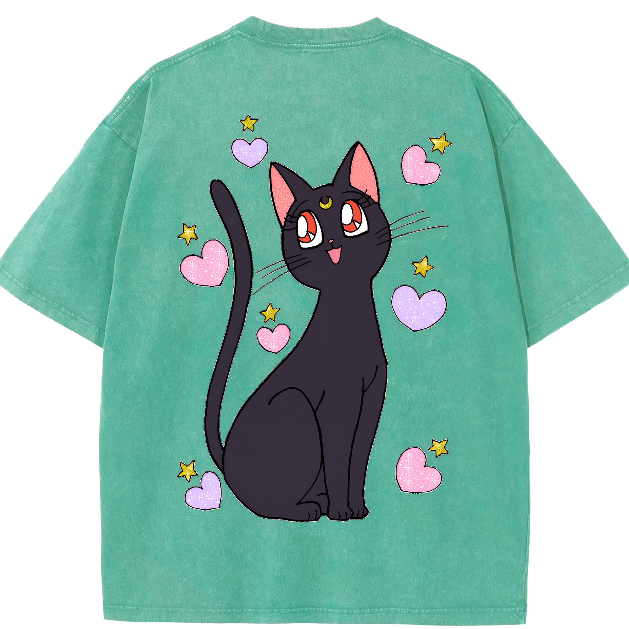 （画像用） 美少女戦士セーラームーン Sailor Moon 綿100% ヴィンテージ風 半袖Tシャツ（背面プリント）